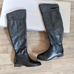 New NIB Franco Sarto Hydie Leather Black Tall Riding Boots Women Size 6.5